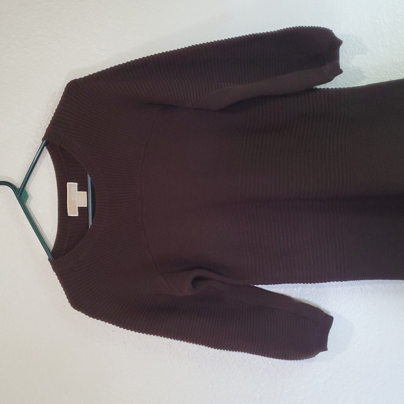 Michael Kors Elegant Brown 3/4 Knitted Dress - Picture 2 of 6
